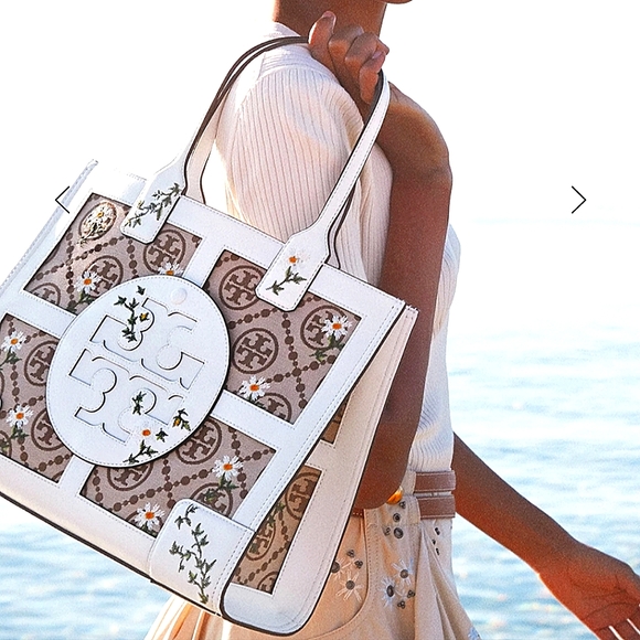 LUX🤍RARE✨️Tory Burch✨️leather bag Hazel gardenia tote Ella tote